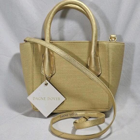 Dagne Dover Handbags - Dagne Dover 901 Champagne Coated Canvas Shoulder Bag Purse F14-400-901-100